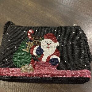 Beaded Santa purse